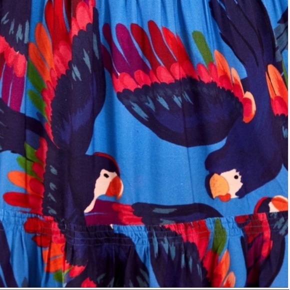 NWT Farm Rio Rainbow Macaws midi dress. Size L - Picture 4 of 7